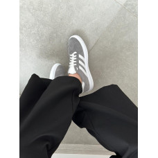 Серые замшевые кеды с белыми шнуровками – современный стиль и максимальный комфорт! Арт. 15-10-0136