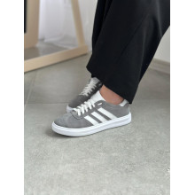 Сірі замшеві кеди з білими шнурівками — сучасний стиль і максимальний комфорт! Арт. 15-10-0136