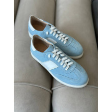 Блакитні замшеві кеди з білою вставкою - Арт. 15-12/21918(1П) 