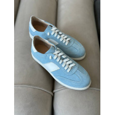 Блакитні замшеві кеди з білою вставкою - Арт. 15-12/21918(1П) 