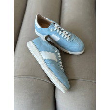 Блакитні замшеві кеди з білою вставкою - Арт. 15-12/21918(1П) 