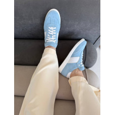 Блакитні замшеві кеди з білою вставкою - Арт. 15-12/21918(1П) 