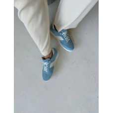 Блакитні замшеві кеди з білою вставкою - Арт. 15-12/21918(1П) 