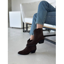 Замшеві ковбойки в глибокому шоколадному кольорі — must have сезону (Арт. 10140‑2)