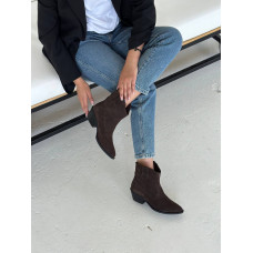 Замшевые ковбойки в глубоком шоколадном цвете – must have сезона (Арт. 10140-2)