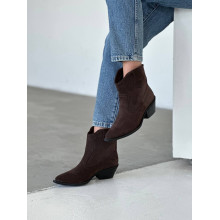 Замшеві ковбойки в глибокому шоколадному кольорі — must have сезону (Арт. 10140‑2)