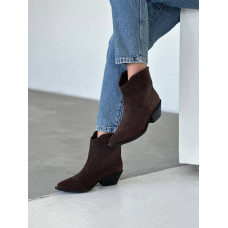 Замшевые ковбойки в глубоком шоколадном цвете – must have сезона (Арт. 10140-2)