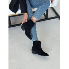 Черные ковбойки из натуральной замши – акцент для образов с характером (Арт. 10140-2)