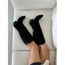 Черные замшевые сапоги-казаки – Арт. 10140-1