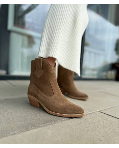 Женские ковбойки из натуральной замши в цвете castorre (арт. 10140-2)