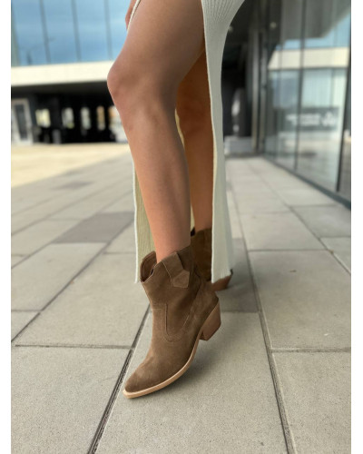 Женские ковбойки из натуральной замши в цвете castorre (арт. 10140-2)