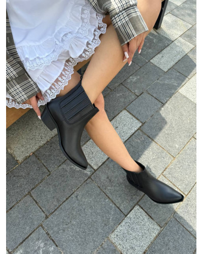 Черные кожаные ковбойки – стиль и комфорт для современной женщины (Арт. 10140-3)