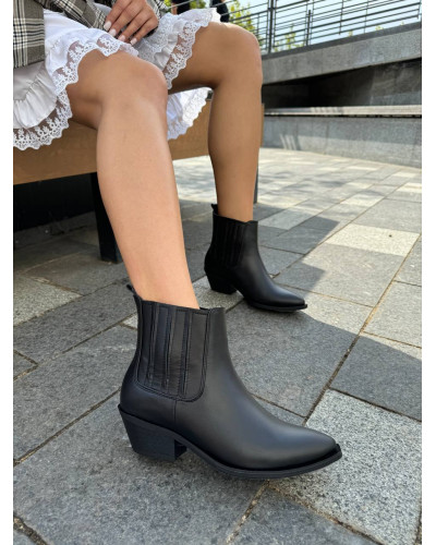 Черные кожаные ковбойки – стиль и комфорт для современной женщины (Арт. 10140-3)