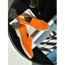 Замшеві лофери у яскраво-помаранчевому кольорі - Арт.156-10