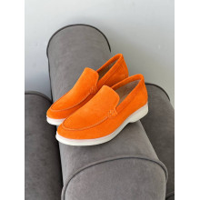 Замшеві лофери у яскраво-помаранчевому кольорі - Арт.156-10