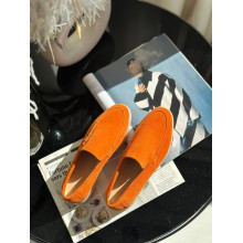 Замшеві лофери у яскраво-помаранчевому кольорі - Арт.156-10