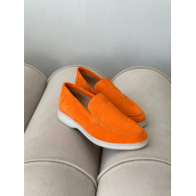 Замшеві лофери у яскраво-помаранчевому кольорі - Арт.156-10