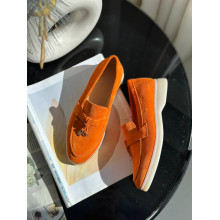 Замшеві лофери у яскраво-помаранчевому кольорі - Арт. 156-6