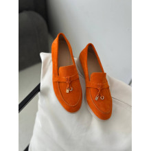 Замшеві лофери у яскраво-помаранчевому кольорі - Арт. 156-6