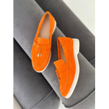 Замшеві лофери у яскраво-помаранчевому кольорі - Арт. 156-6