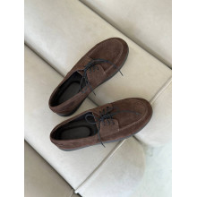 Анатомічні замшеві лофери у шоколадному кольорі - Арт. Delta-1