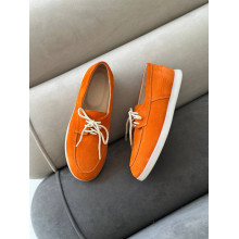 Анатомічні замшеві лофери у яскраво-помаранчевому кольорі- Арт. Delta-1