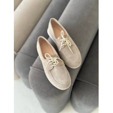 Анатомические бежевые замшевые лоферы - Delta-1