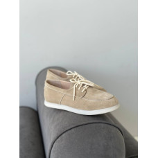 Анатомические замшевые лоферы в песочном цвете – Арт. Delta-1