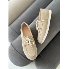 Анатомічні замшеві лофери у пісочному кольорі - Арт. Delta-1 