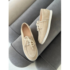 Анатомические замшевые лоферы в песочном цвете – Арт. Delta-1