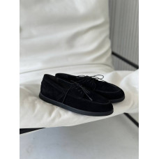 Анатомические черные замшевые лоферы – Арт. Delta-1