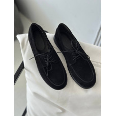 Анатомические черные замшевые лоферы – Арт. Delta-1