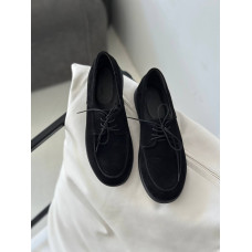 Анатомические черные замшевые лоферы – Арт. Delta-1