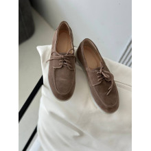 Анатомічні замшеві лофери у кольорі капучино - Арт. Delta-1 