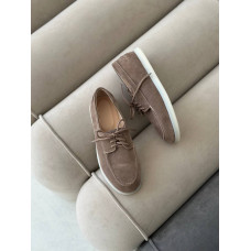 Анатомические замшевые лоферы в цвете капучино – Арт. Delta-1