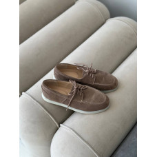 Анатомические замшевые лоферы в цвете капучино – Арт. Delta-1