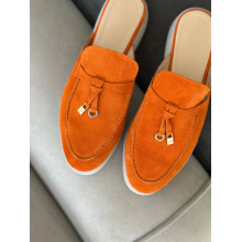 Жіночі замшеві мюлі в помаранчевому кольорі — яскравий акцент для вашого образу (Арт. 156-9)