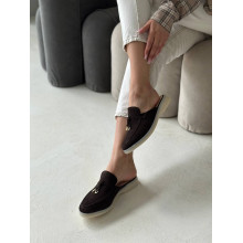 Жіночі замшеві мюлі в шоколадному відтінку — витонченість і комфорт для вашого гардеробу (Арт. 156-9)