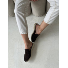 Жіночі замшеві мюлі в шоколадному відтінку — витонченість і комфорт для вашого гардеробу (Арт. 156-9)