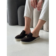 Жіночі замшеві мюлі в шоколадному відтінку — витонченість і комфорт для вашого гардеробу (Арт. 156-9)