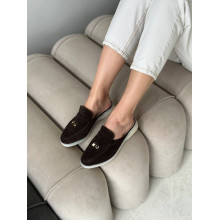 Жіночі замшеві мюлі в шоколадному відтінку — витонченість і комфорт для вашого гардеробу (Арт. 156-9)