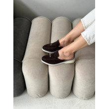 Жіночі замшеві мюлі в шоколадному відтінку — витонченість і комфорт для вашого гардеробу (Арт. 156-9)