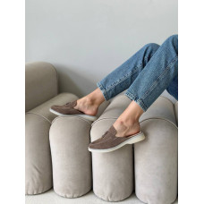 Женские мюли замшевые в цвете капучино — мягкий акцент для стильных образов (Арт. 156-9)