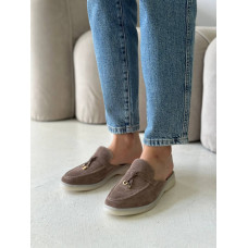 Женские мюли замшевые в цвете капучино — мягкий акцент для стильных образов (Арт. 156-9)