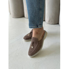 Женские мюли замшевые в цвете капучино — мягкий акцент для стильных образов (Арт. 156-9)