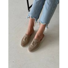 Вівсяні замшеві мюлі — витонченість та комфорт для вашого гардеробу (Арт. 156-9)