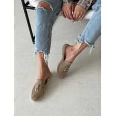 Овсяные замшевые мюли – утонченность и комфорт для вашего гардероба (Арт. 156-9)