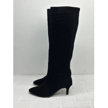 Чорні замшеві чоботи на шпильці - Арт. 657-18