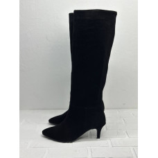 Чорні замшеві чоботи на шпильці - Арт. 657-18