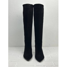 Чорні замшеві чоботи на шпильці - Арт. 657-18